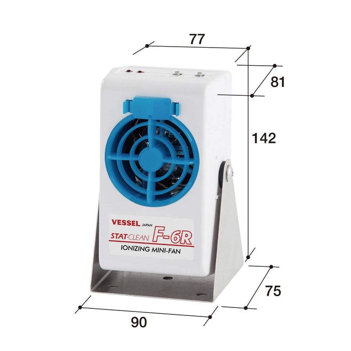 Vessel F-6Rst Static Elimination Mini Fan Ionizer w/ Stand