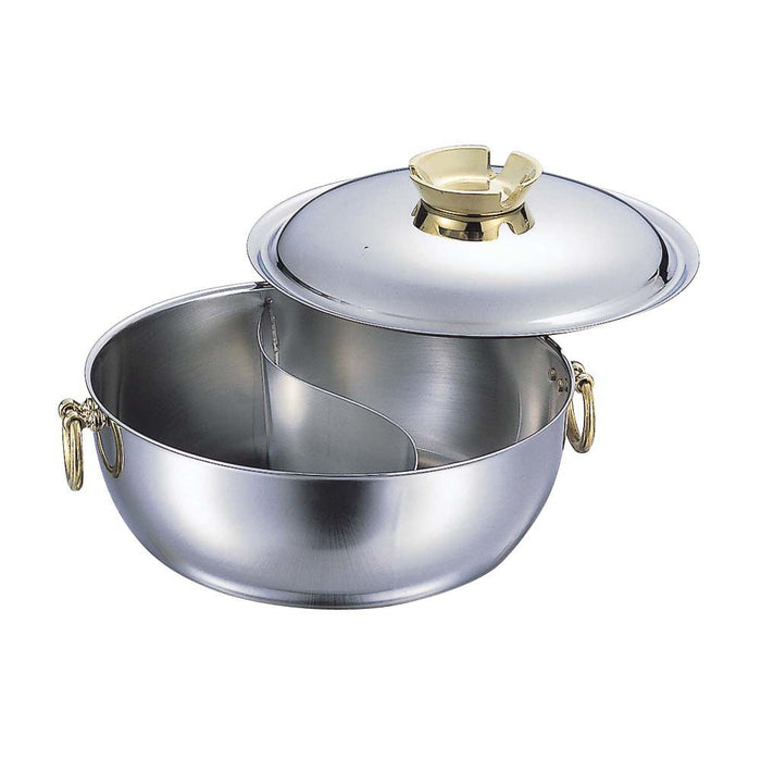 Wadasuke 30cm Stainless Steel Induction Shabu Shabu Hot Pot with Divider