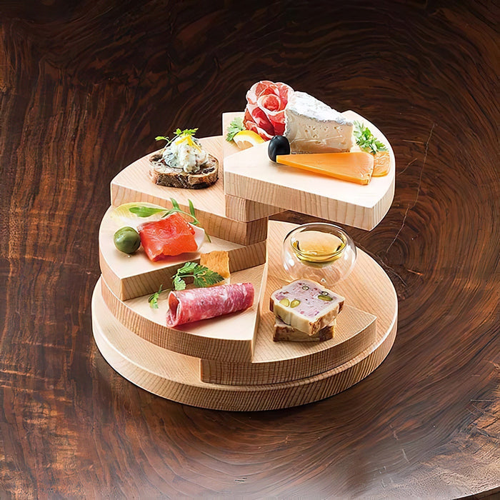 Yamacoh 6-Tier 3D Wooden Sushi Serveware