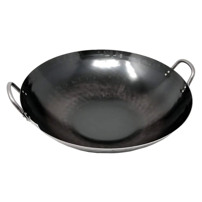 Yamada 48cm Double-Handle Wok - Premium Iron, 1.6mm Thick