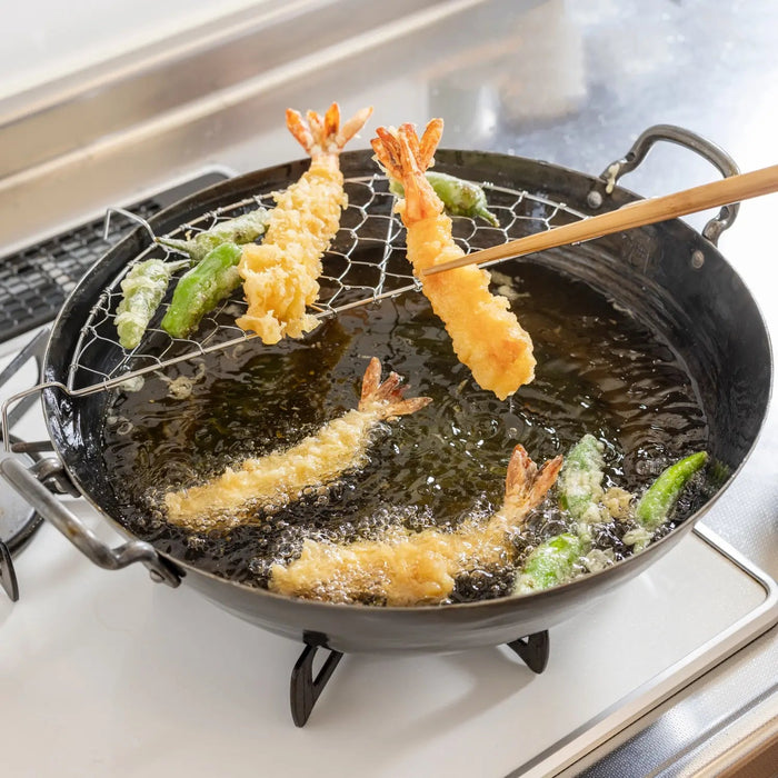 Yamada 33cm Iron Tempura Pan - Premium Quality for Perfect Frying