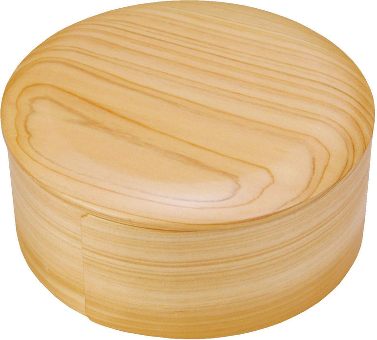 Yamaco Japanese Bento Box - Round Shape, Natural, Made In Japan