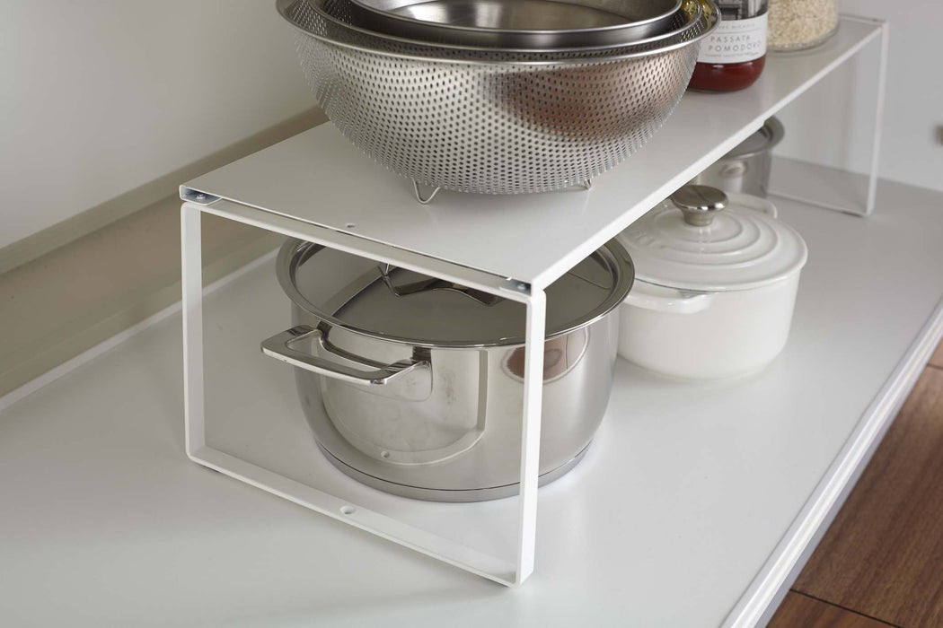 Yamazaki Industrial 3829 White Telescopic Storage Shelf