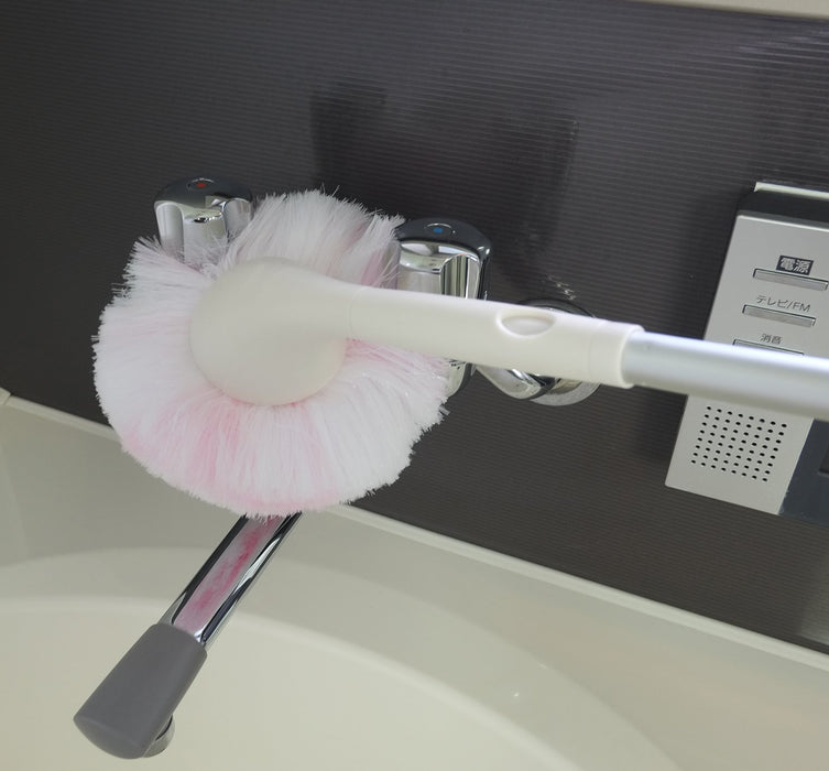 Yamazaki Sangyo Japan 175017 Telescopic Bath Brush - Antibacterial Pink