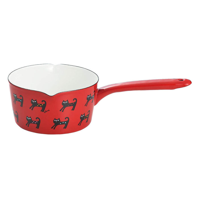 Yutaka Horo Plune Enameled Milk Pan - Premium Cat Design