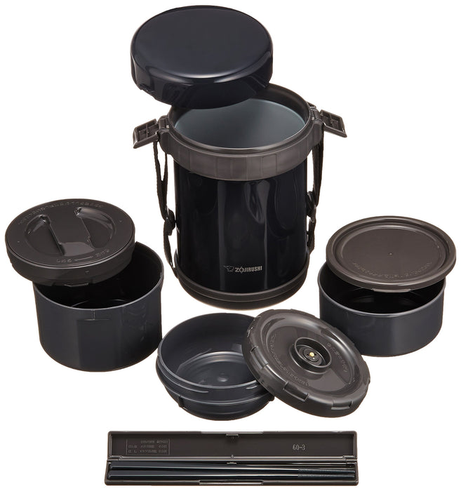 Zojirushi SL-Gg18-Bd Thermal Bento Box 3Cups Navy Black