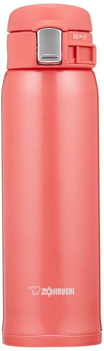 Zojirushi Mahobin SM-SC48-PV 480ml Coral Pink Lightweight Steel Water Bottle